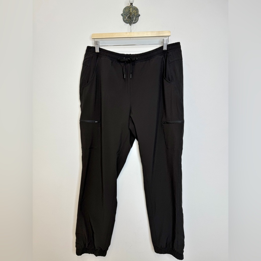 Eddie Bauer Black Fleece Lined Cargo Jogger Pant Women’s Size 14 Winter Cozy